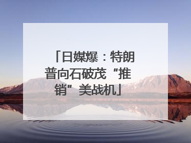 日媒爆：特朗普向石破茂“推销”美战机
