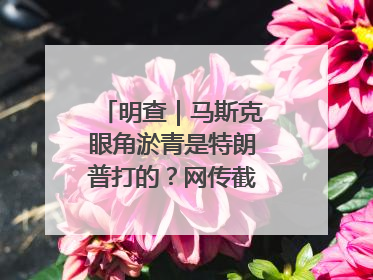 明查｜马斯克眼角淤青是特朗普打的？网传截图是“高仿”