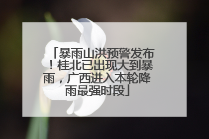 暴雨山洪预警发布！桂北已出现大到暴雨，广西进入本轮降雨最强时段