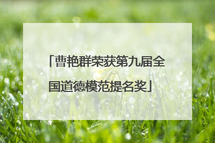 曹艳群荣获第九届全国道德模范提名奖