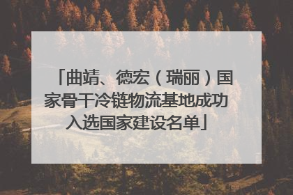 曲靖、德宏（瑞丽）国家骨干冷链物流基地成功入选国家建设名单