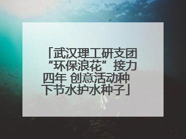 武汉理工研支团“环保浪花”接力四年 创意活动种下节水护水种子
