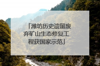 潍坊历史遗留废弃矿山生态修复工程获国家示范