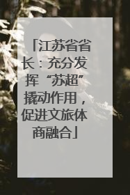 江苏省省长：充分发挥“苏超”撬动作用，促进文旅体商融合