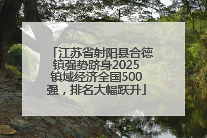 江苏省射阳县合德镇强势跻身2025镇域经济全国500强，排名大幅跃升
