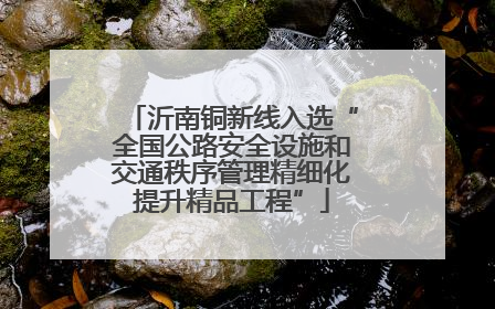 沂南铜新线入选“全国公路安全设施和交通秩序管理精细化提升精品工程”