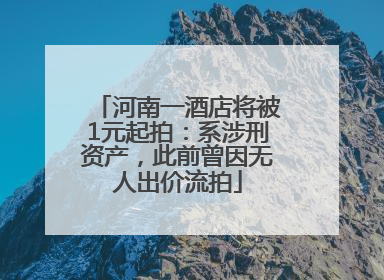 河南一酒店将被1元起拍：系涉刑资产，此前曾因无人出价流拍