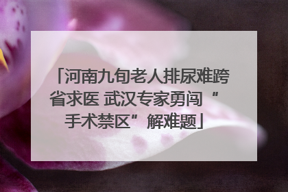 河南九旬老人排尿难跨省求医 武汉专家勇闯“手术禁区”解难题
