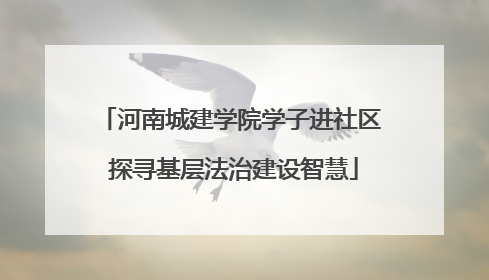 河南城建学院学子进社区 探寻基层法治建设智慧