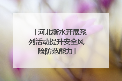 河北衡水开展系列活动提升安全风险防范能力