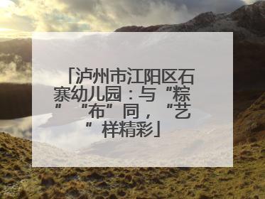 泸州市江阳区石寨幼儿园：与“粽”“布”同，“艺”样精彩