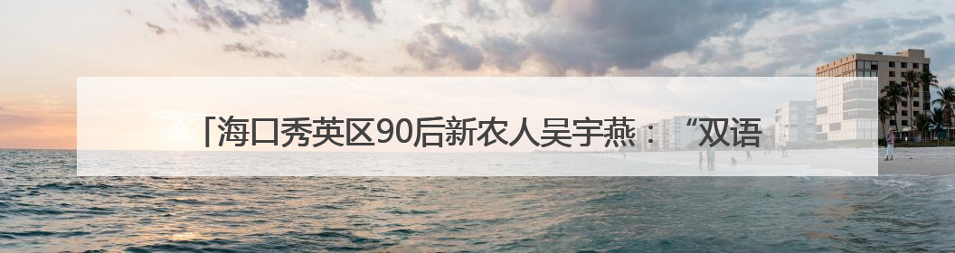 海口秀英区90后新农人吴宇燕：“双语”推介让海口火山荔枝有了“国际范”