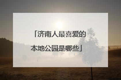 济南人最喜爱的本地公园是哪些