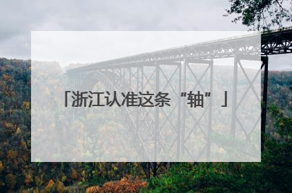 浙江认准这条“轴”
