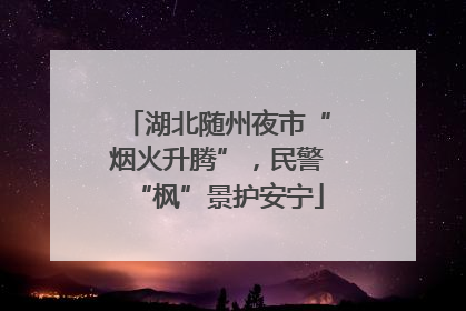 湖北随州夜市“烟火升腾”，民警“枫”景护安宁