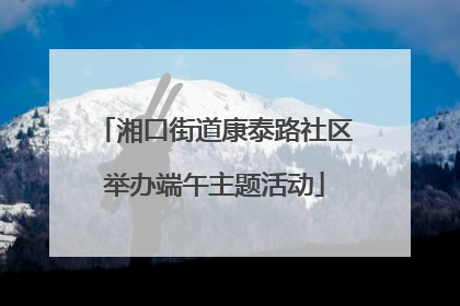 湘口街道康泰路社区举办端午主题活动