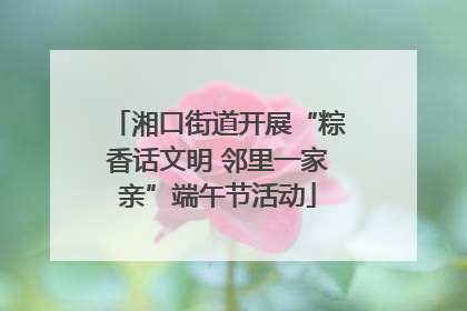 湘口街道开展“粽香话文明 邻里一家亲”端午节活动
