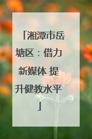 湘潭市岳塘区：借力新媒体 提升健教水平