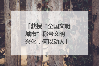 获授“全国文明城市”称号文明 兴化，何以动人