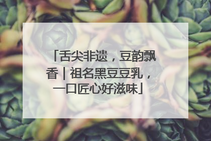 舌尖非遗，豆韵飘香｜祖名黑豆豆乳，一口匠心好滋味