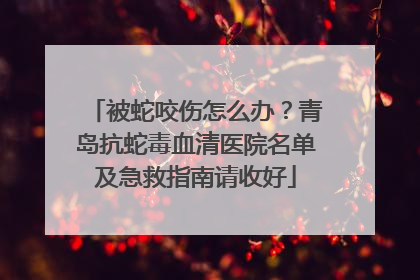 被蛇咬伤怎么办？青岛抗蛇毒血清医院名单及急救指南请收好