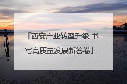 西安产业转型升级 书写高质量发展新答卷