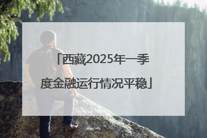 西藏2025年一季度金融运行情况平稳