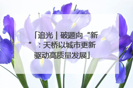 追光｜破题向“新”：天桥以城市更新驱动高质量发展