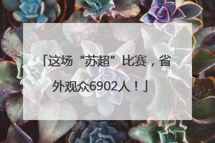 这场“苏超”比赛，省外观众6902人！