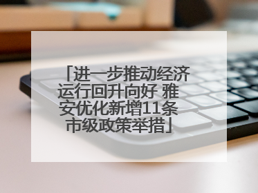 进一步推动经济运行回升向好 雅安优化新增11条市级政策举措
