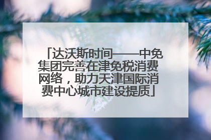 达沃斯时间——中免集团完善在津免税消费网络，助力天津国际消费中心城市建设提质