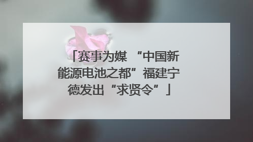 赛事为媒 “中国新能源电池之都”福建宁德发出“求贤令”