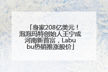 身家208亿美元！泡泡玛特创始人王宁成河南新首富，Labubu热销推涨股价