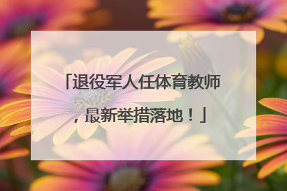 退役军人任体育教师，最新举措落地！