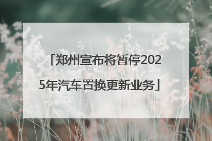 郑州宣布将暂停2025年汽车置换更新业务