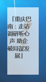 重庆巴南：走访调研听心声 助企破局谋发展