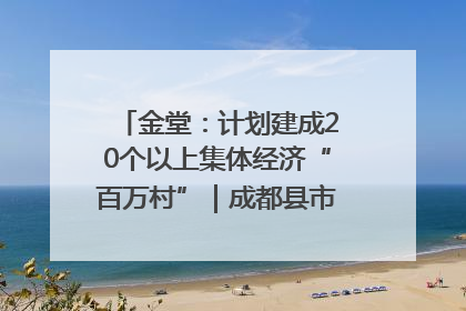 金堂：计划建成20个以上集体经济“百万村”｜成都县市新城高质量发展