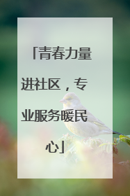 青春力量进社区，专业服务暖民心