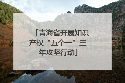 青海省开展知识产权“五个一”三年攻坚行动