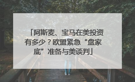 阿斯麦、宝马在美投资有多少？欧盟紧急“盘家底”准备与美谈判