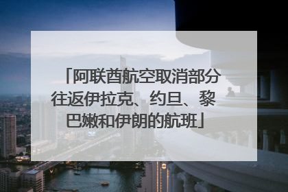 阿联酋航空取消部分往返伊拉克、约旦、黎巴嫩和伊朗的航班