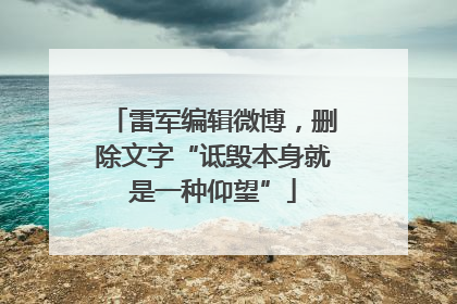 雷军编辑微博，删除文字“诋毁本身就是一种仰望”