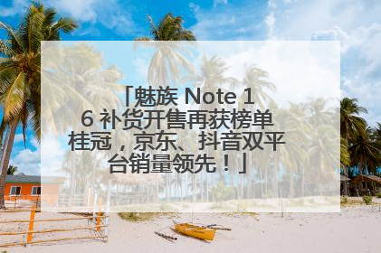 魅族 Note 16 补货开售再获榜单桂冠，京东、抖音双平台销量领先！