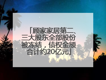 顾家家居第二、三大股东全部股份被冻结，债权金额合计约20亿元