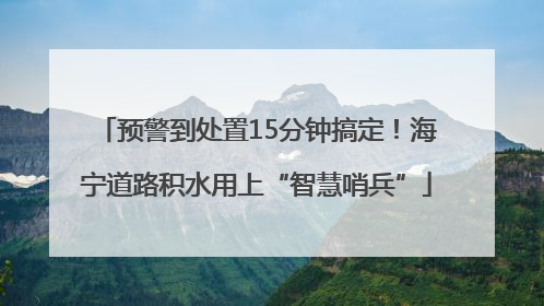 预警到处置15分钟搞定！海宁道路积水用上“智慧哨兵”