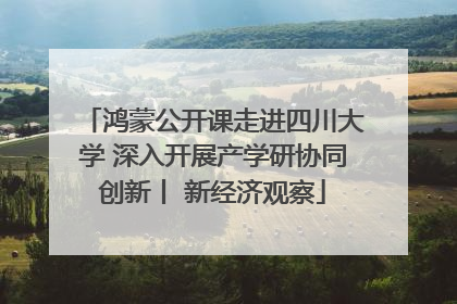 鸿蒙公开课走进四川大学 深入开展产学研协同创新丨 新经济观察