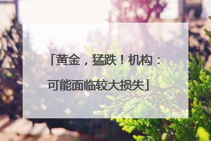 黄金，猛跌！机构：可能面临较大损失