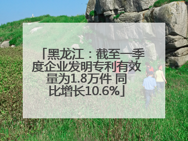 黑龙江：截至一季度企业发明专利有效量为1.8万件 同比增长10.6%
