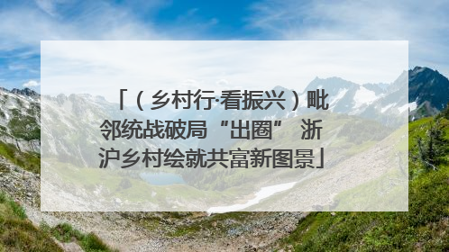 （乡村行·看振兴）毗邻统战破局“出圈” 浙沪乡村绘就共富新图景