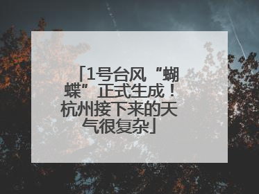 1号台风“蝴蝶”正式生成！杭州接下来的天气很复杂